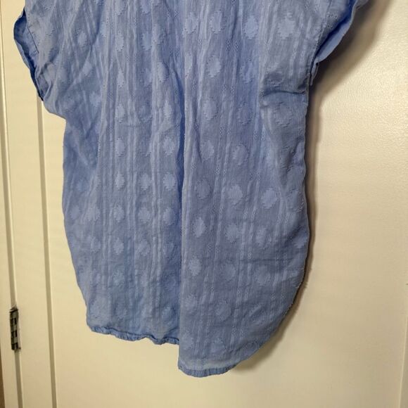 Hester & Orchard Shirt Top Womens XL Blue Sleeveless Eyelet Lightweight Cottage - Picture 7 of 12